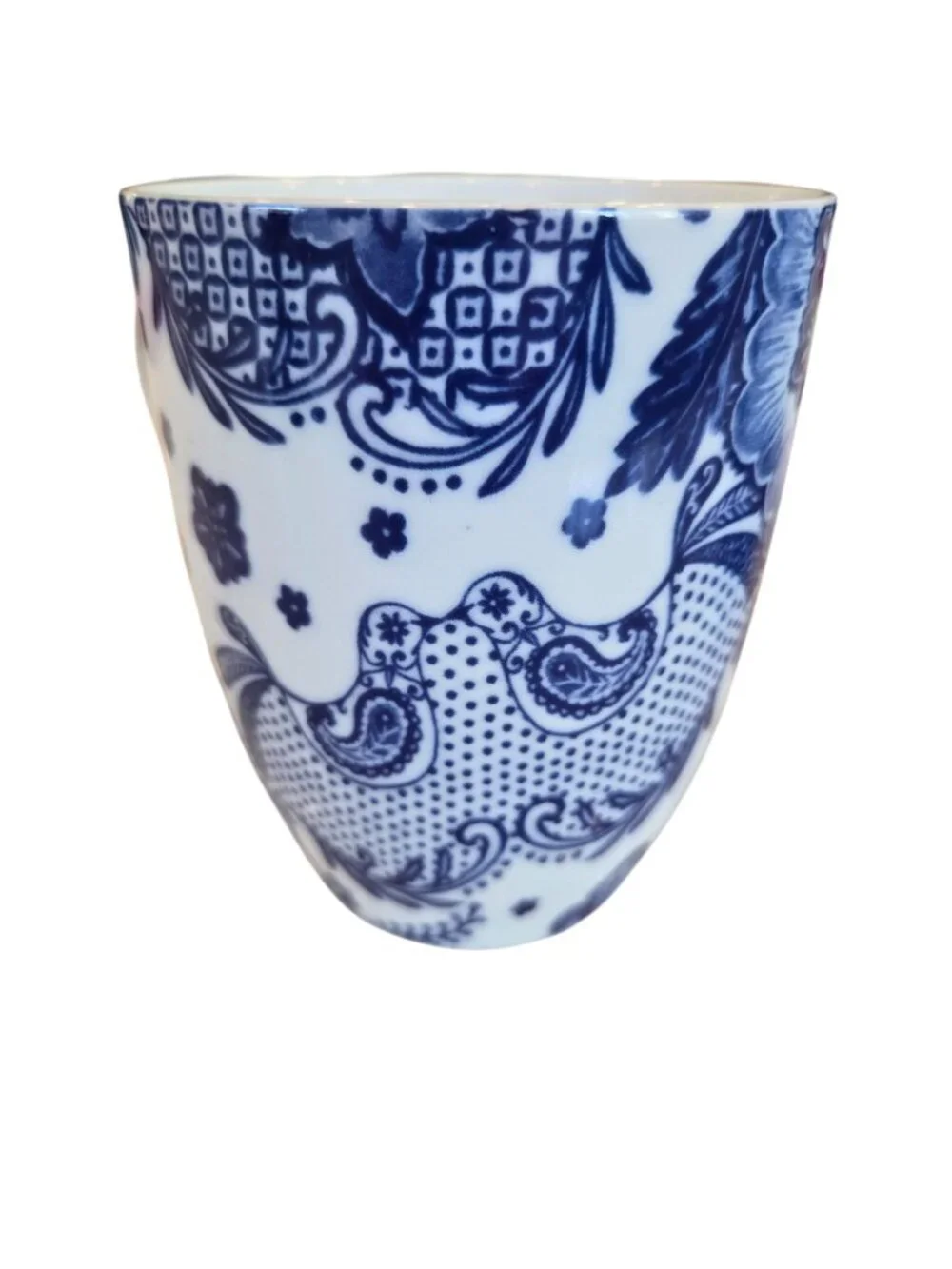 Pier 1 Blue White Floral Rabbit Bird Motif Porcelain Mugs Set of 2 *READ